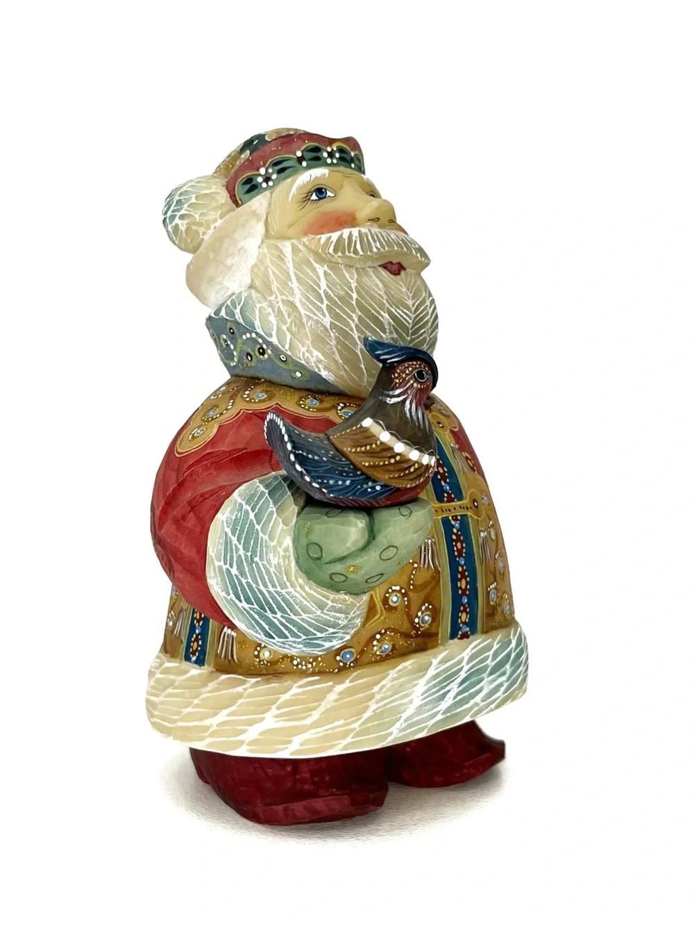 G.Debrekht Bird Watcher Santa 2003 Hand-Painted Figurine #51783-2 Christmas EUC